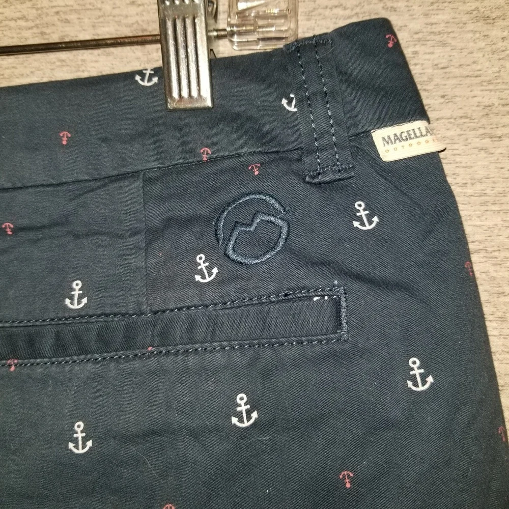 NWT Magellan Outdoors Happy Camper Shorts Women Size 10 Boating Anchor‎ Blue NEW